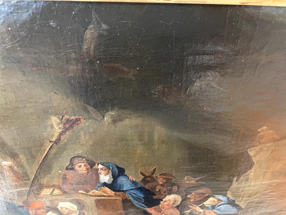 Tableau Fin 18ème "La Tentation de Saint Antoine"-photo-1