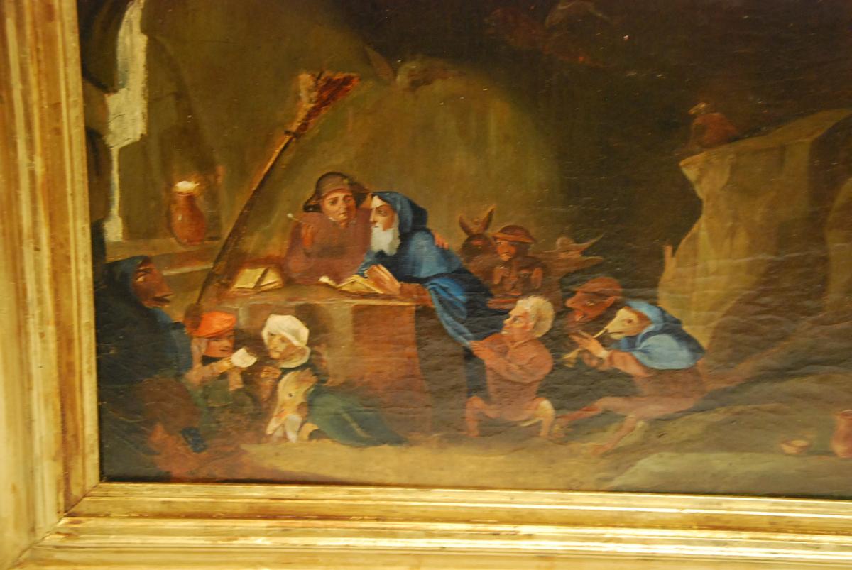 Tableau Fin 18ème "La Tentation de Saint Antoine"-photo-4