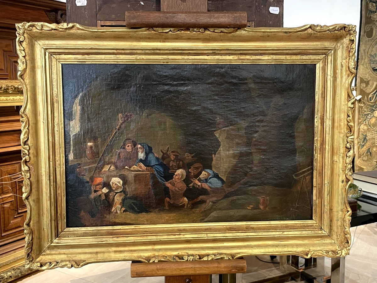 Tableau Fin 18ème "La Tentation de Saint Antoine"