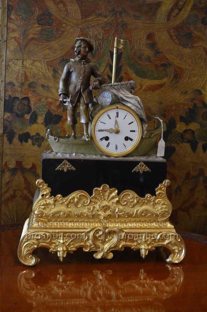 Pendulum In Bronze Breton Breton 19th
