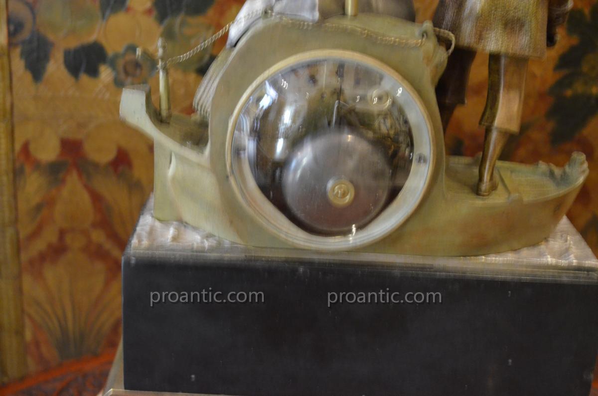 Pendulum In Bronze Breton Breton 19th-photo-3