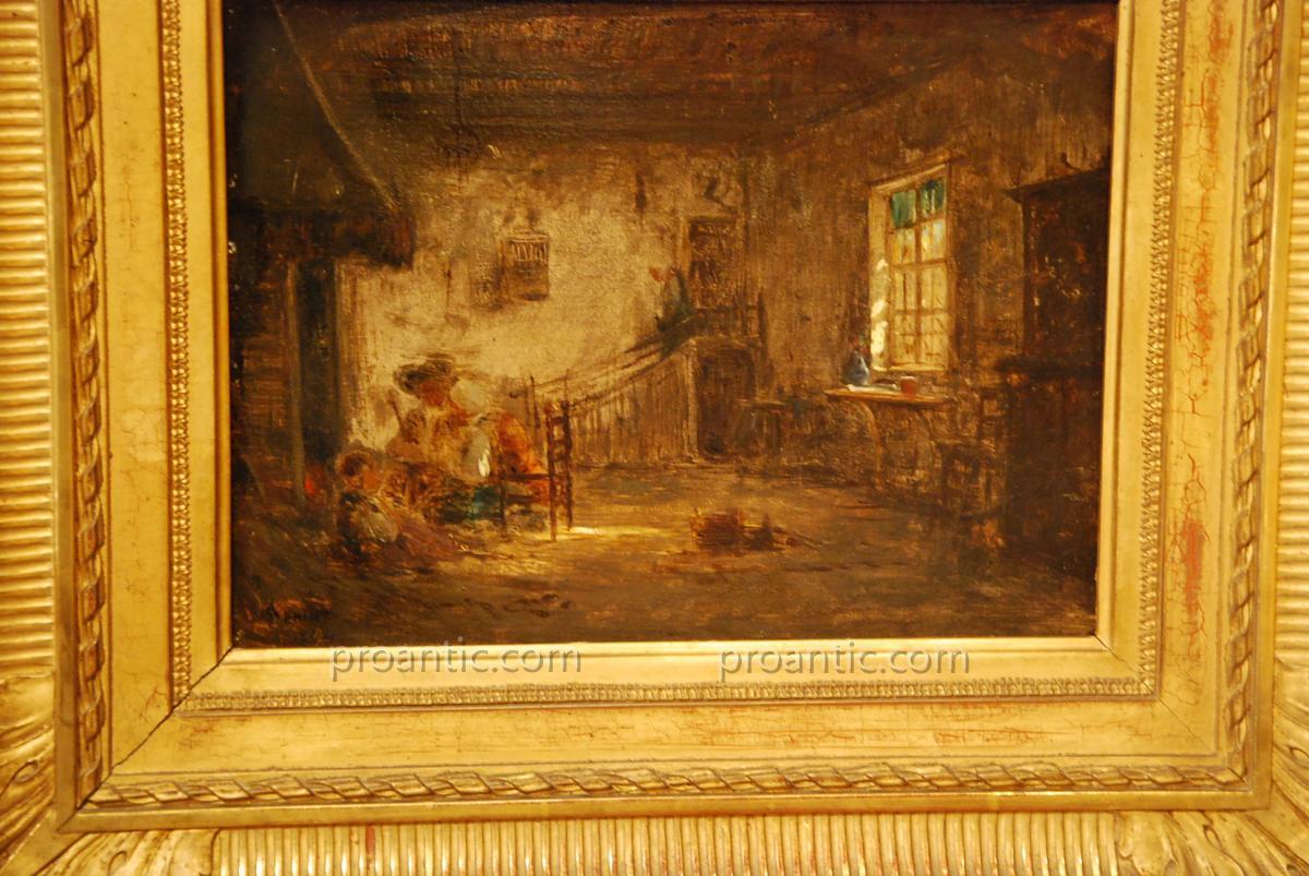 "interior Scene Signed Adolphe Appian"-photo-2