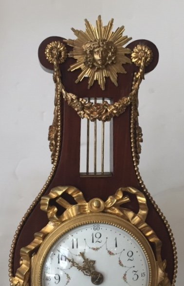 Pendule Lyre Avec Ses Bougeoirs  Fin 19ème-photo-2