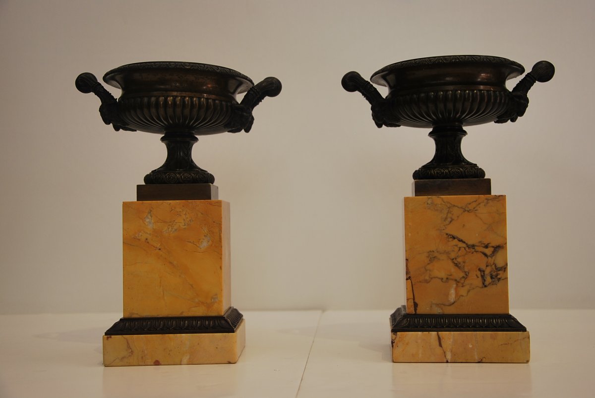 Pair Of Urns Restoration Period-photo-4