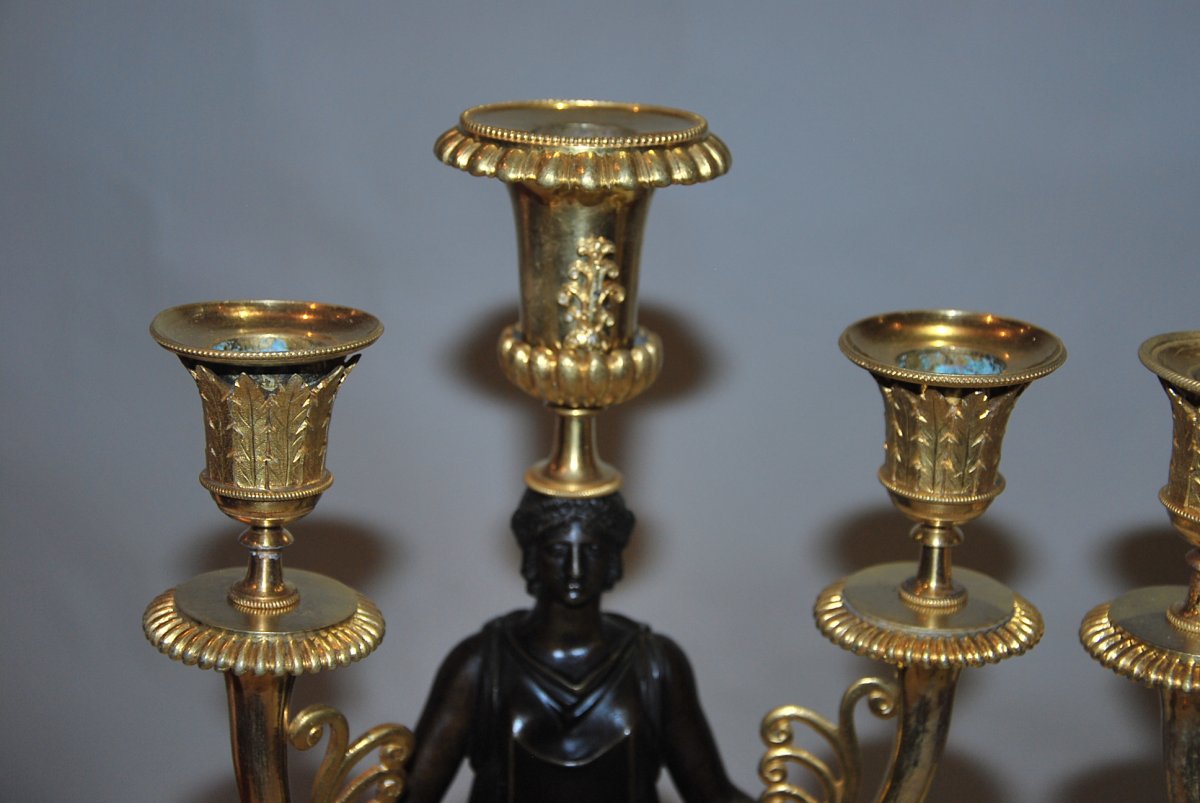 Pair Of Candelabra Empire Period-photo-2