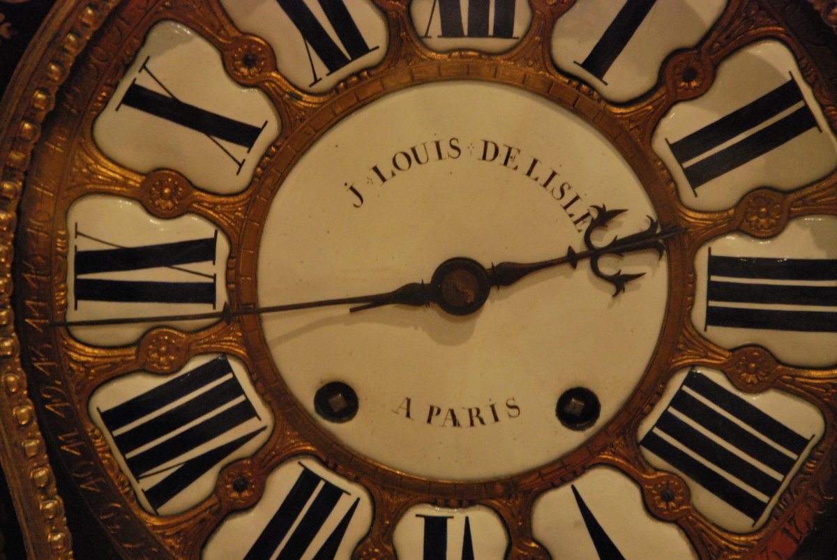 Louis XV Period Cartel Signed Jean Louis Delisle In Paris-photo-3