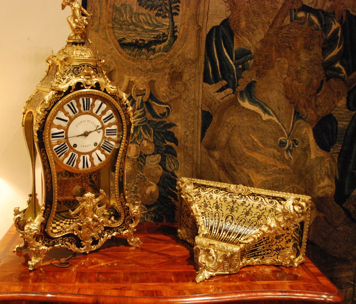 Louis XV Period Cartel Signed Jean Louis Delisle In Paris