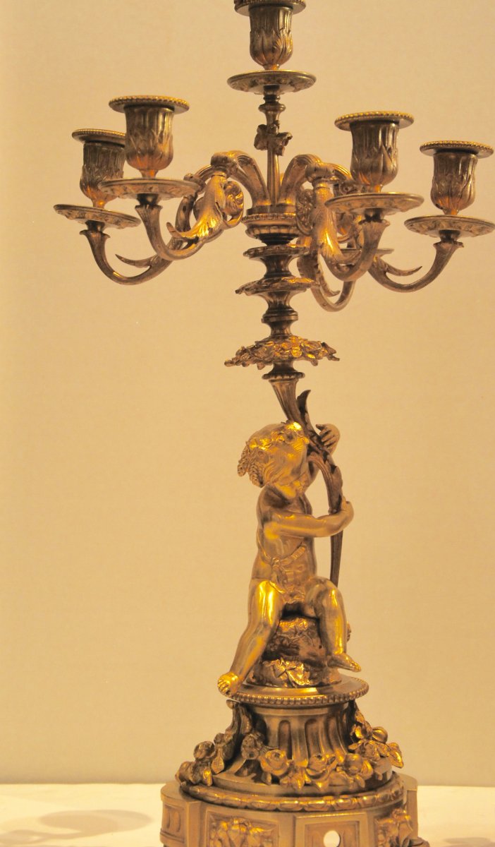 "garniture De Cheminée d'époque Napoléon -photo-4