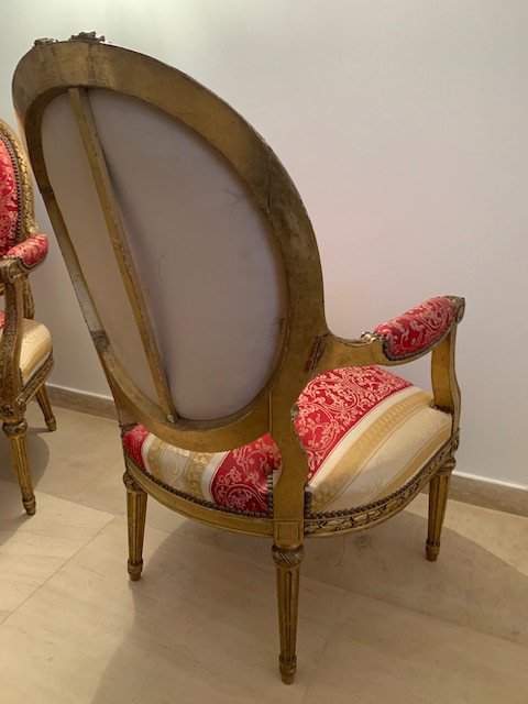 Pair Louis XVI Style Armchairs-photo-4