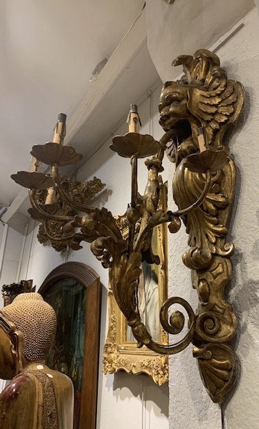 Pair Of Italian Sconces Early 20th-photo-1
