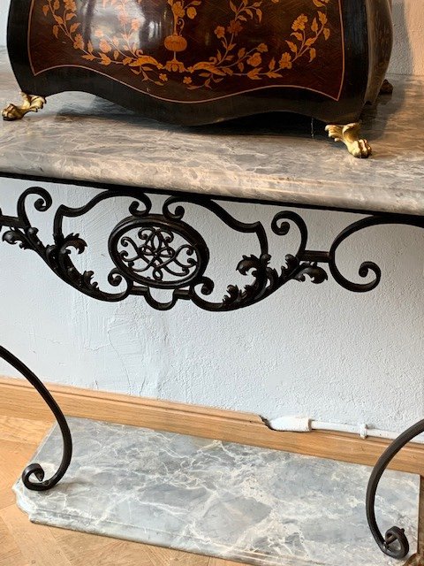 Louis XV Period Console In Wrought Iron-photo-2