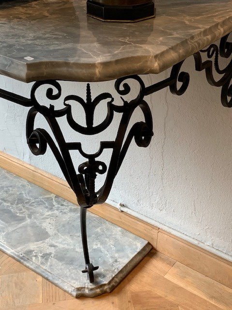 Louis XV Period Console In Wrought Iron-photo-3