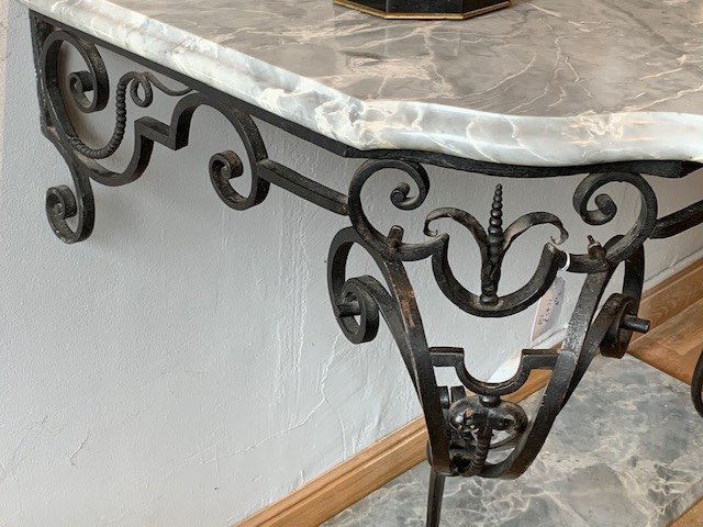 Louis XV Period Console In Wrought Iron-photo-2