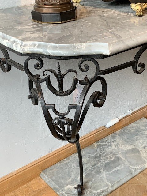 Louis XV Period Console In Wrought Iron-photo-3
