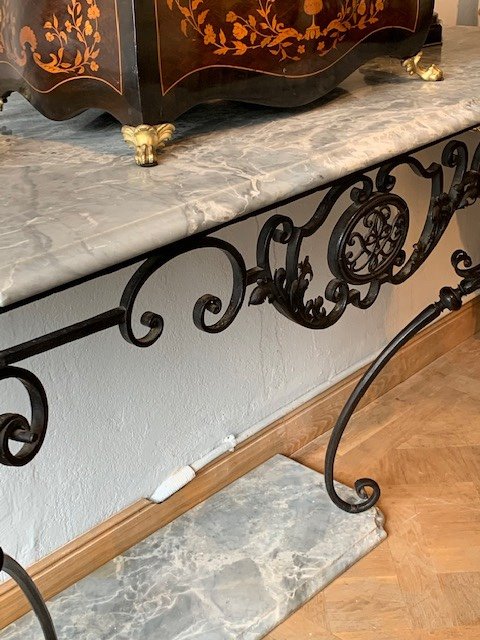 Louis XV Period Console In Wrought Iron-photo-4