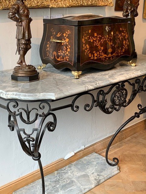 Louis XV Period Console In Wrought Iron-photo-5