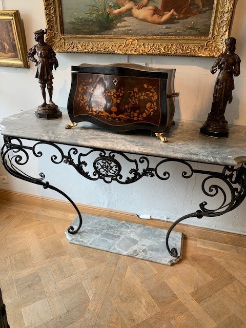Louis XV Period Console In Wrought Iron