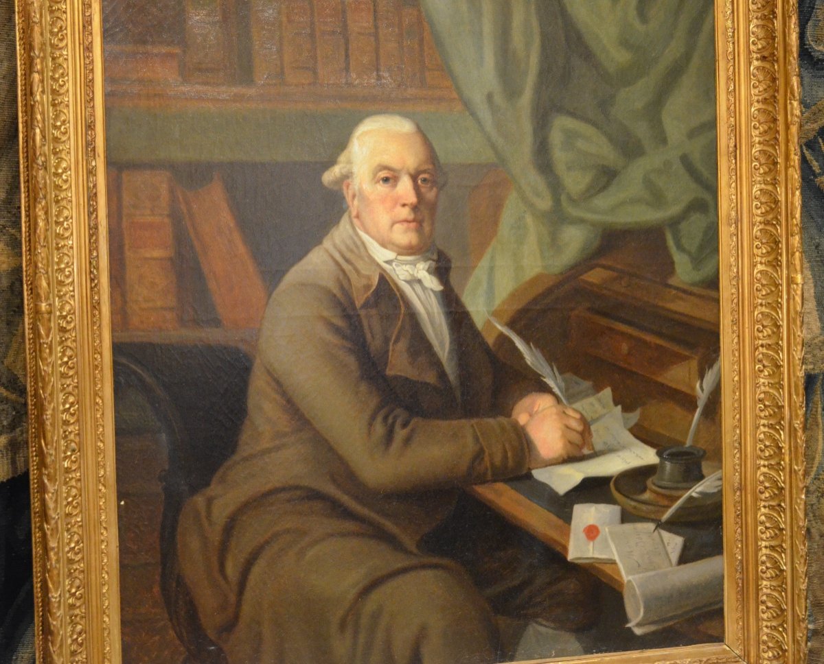 Gentilhomme Dans Son Bureau Daté 1820-photo-2