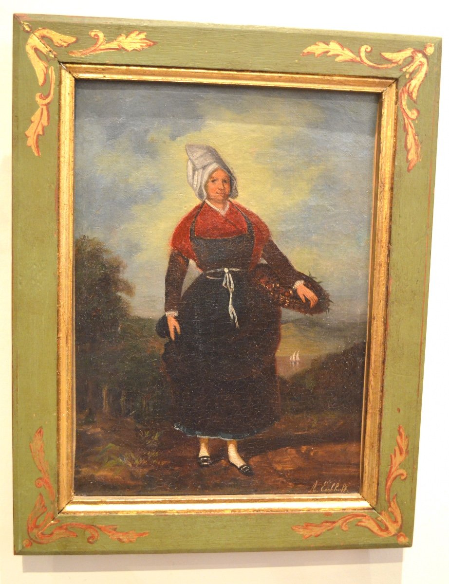 Pair Of Paintings Representing Bretons