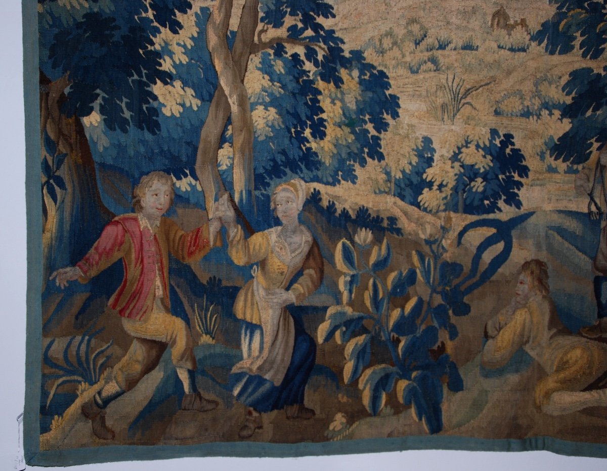 Aubusson Tapestry Representing A Greenery Early 18th-photo-4