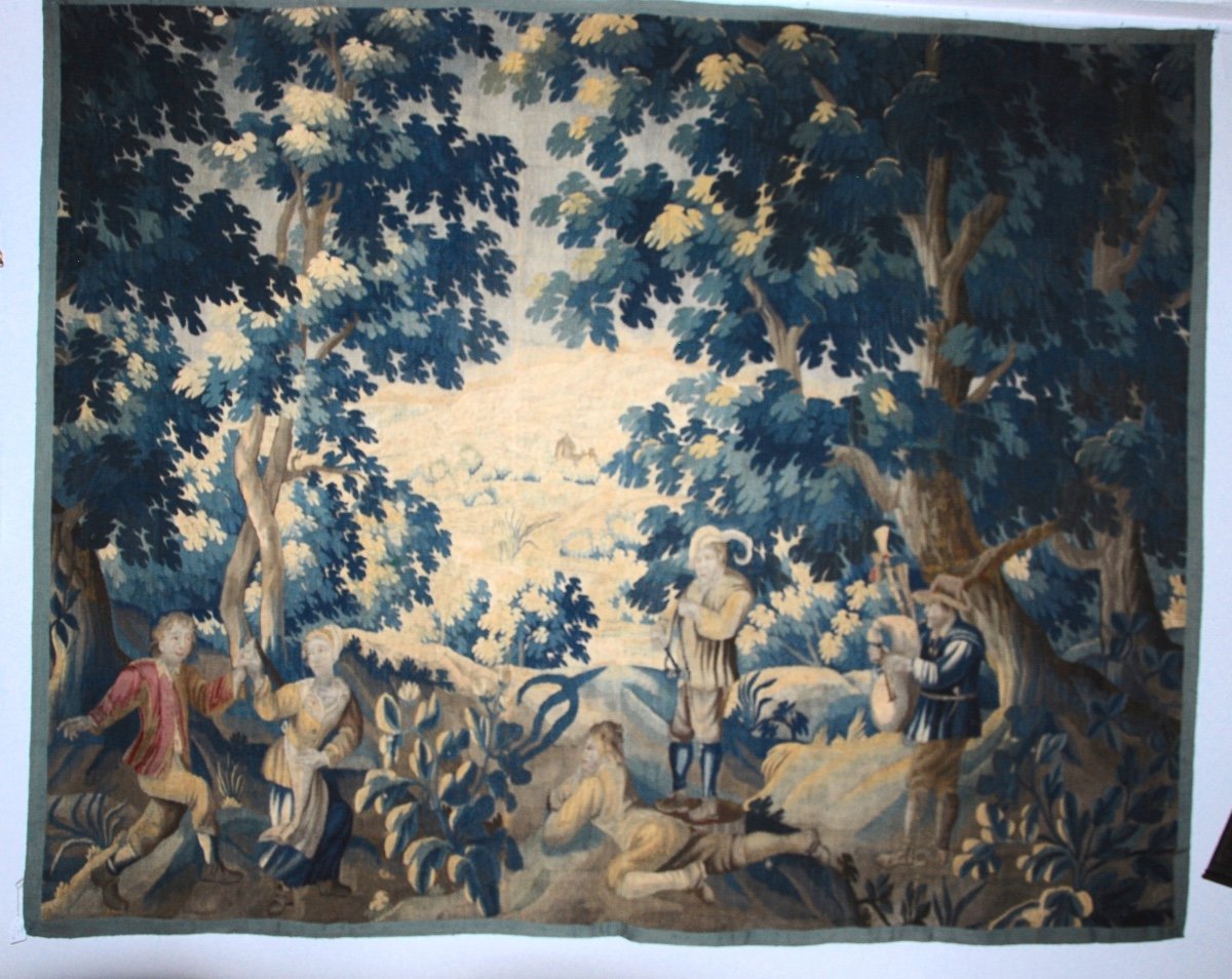 Aubusson Tapestry Representing A Greenery Early 18th