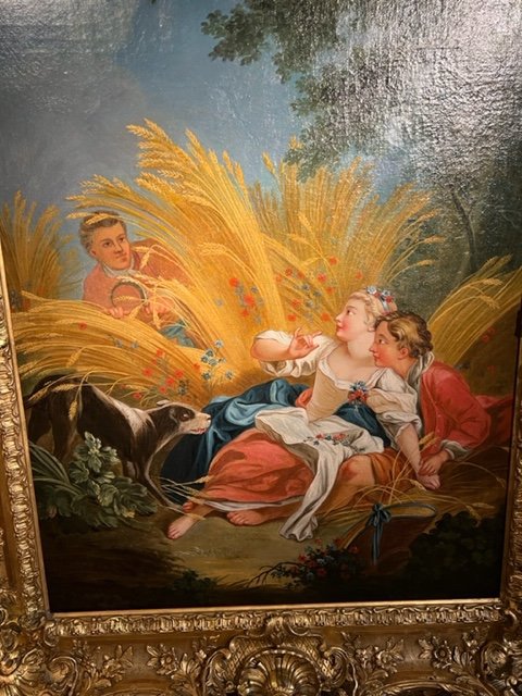 Painting Late 19th The Surprised Lovers-photo-2