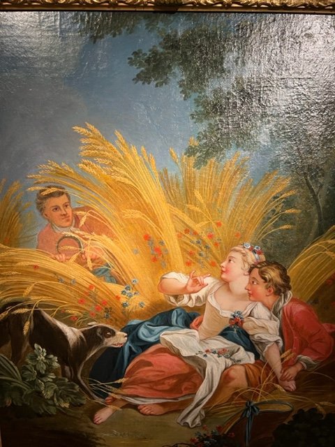Painting Late 19th The Surprised Lovers-photo-3