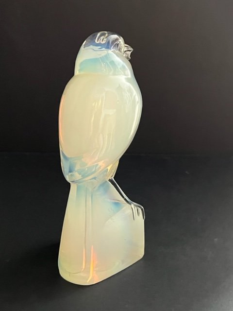 Opalescent Glass Bird Signed Martel-photo-3