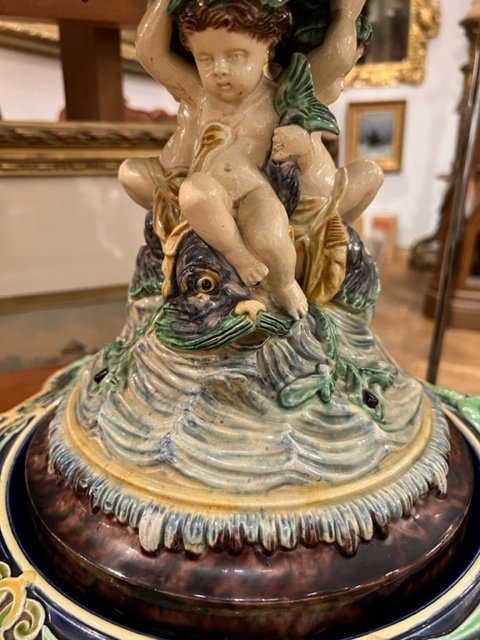 Cup With Putti Decor In Earthenware-photo-3