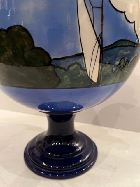 Earthenware Vase Signed Léon Haffner-photo-3