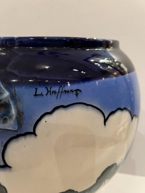 Earthenware Vase Signed Léon Haffner-photo-4