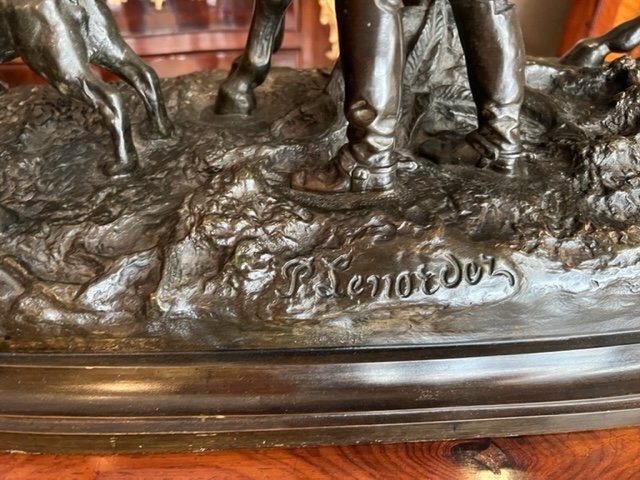 Bronze Signed Pierre Lenordez (1815-1892)-photo-5