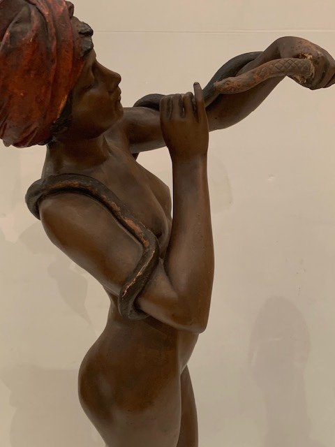 Terracotta Late 19th The Snake Charmer-photo-3