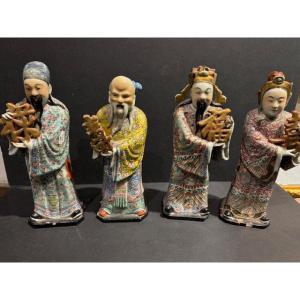 Dignitaries In Enameled Porcelain Early 20th Century 