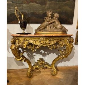 Gilded Wood Console Early 20th Century - 