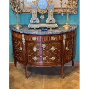 Commode demi-lune d'époque Louis XVI