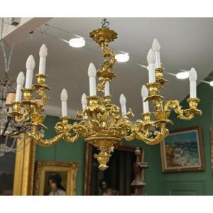 Louis XV Style 19th Century Gilt Bronze Chandelier