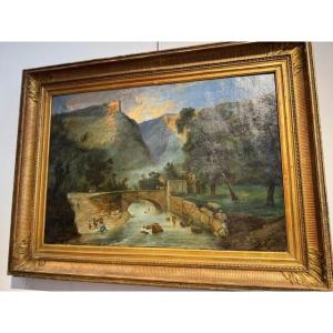 19th-century Landscape With Washerwomen
