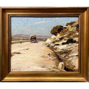 "La route du vieux moulin" - Gustave Vidal