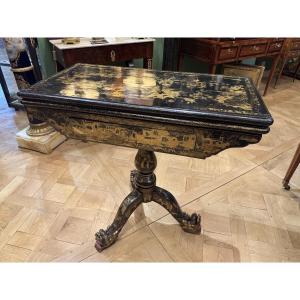 19th-century Lacquered Game Table
