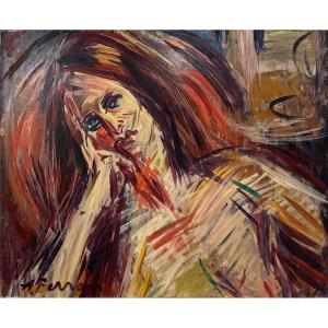 "Jeune femme accoudée" - Antoine Ferrari