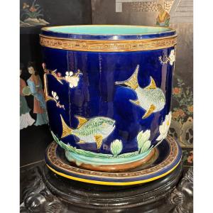 Glazed Ceramic Jar With Japonist Decoration – Attributed To Joseph Holdcroft