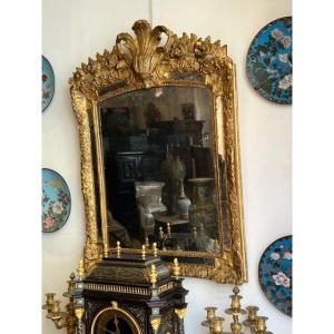 Miroir En Bois Doré d'époque Régence