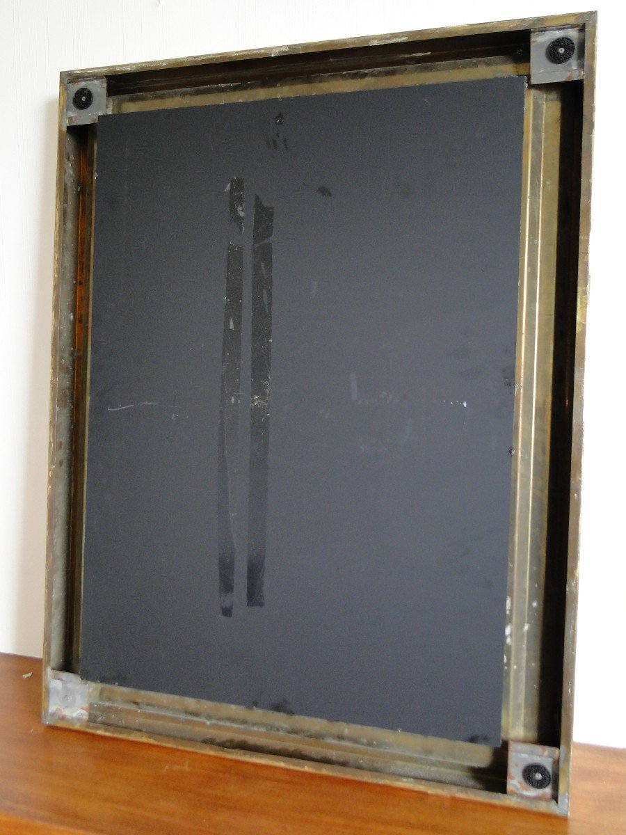 Miroir Vintage En Laiton France -photo-2