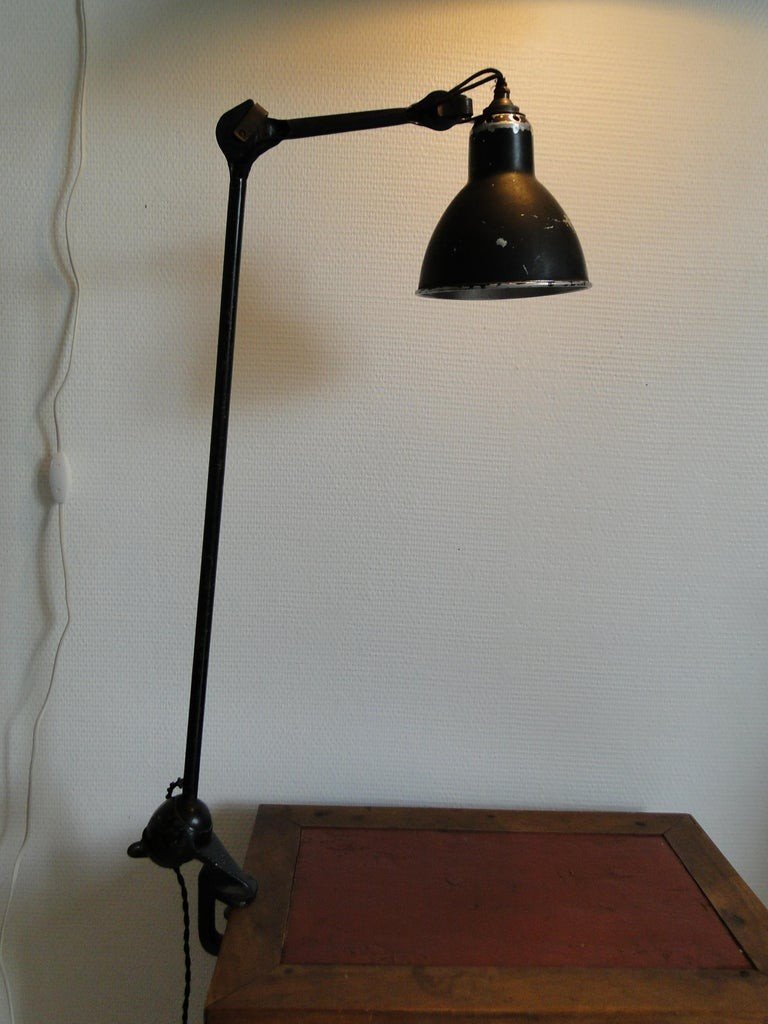Bernard Albin Gras Vintage Desk Lamp Model 201 Semi Fixed France-photo-3