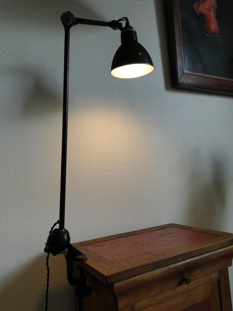 Bernard Albin Gras Vintage Desk Lamp Model 201 Semi Fixed France-photo-4
