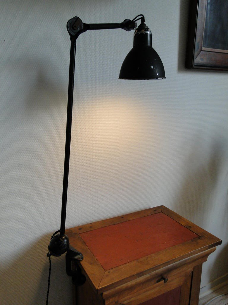 Bernard Albin Gras Vintage Desk Lamp Model 201 Semi Fixed France-photo-5