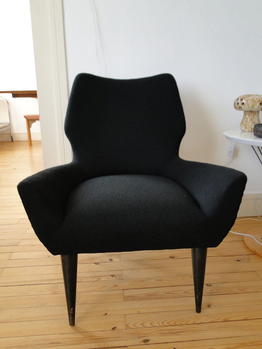 Fauteuil Vintage Noir Italie-photo-4