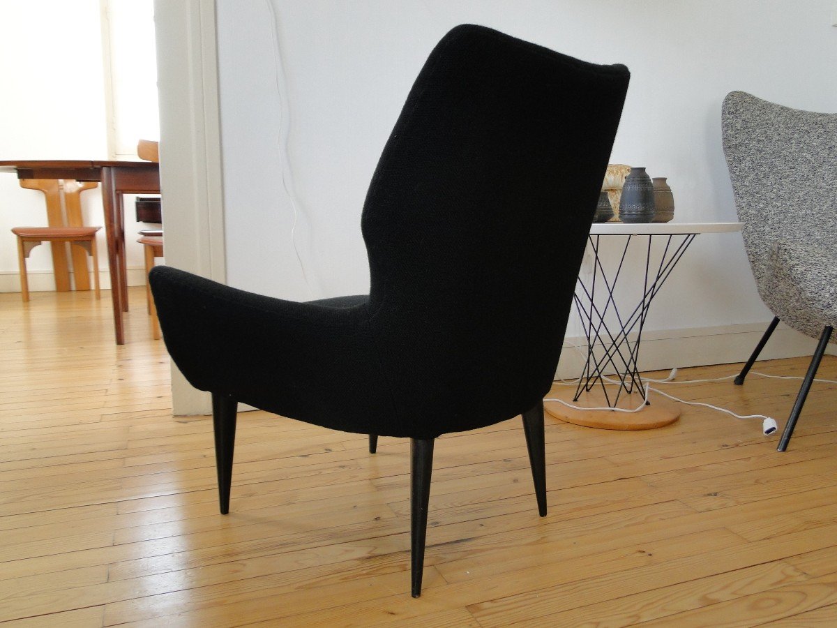 Fauteuil Vintage Noir Italie-photo-3