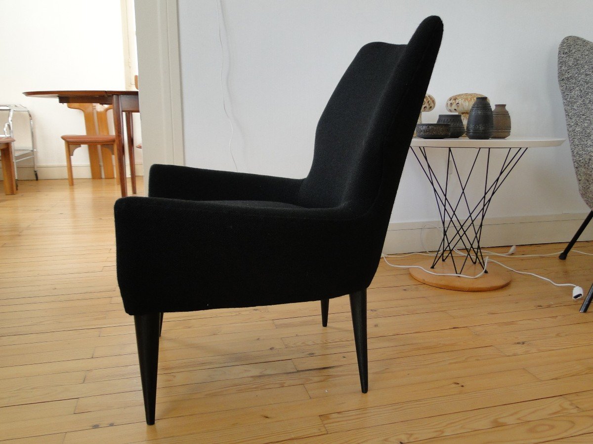 Fauteuil Vintage Noir Italie-photo-4